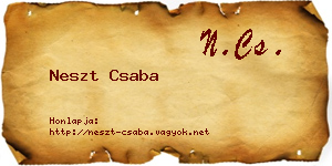 Neszt Csaba névjegykártya